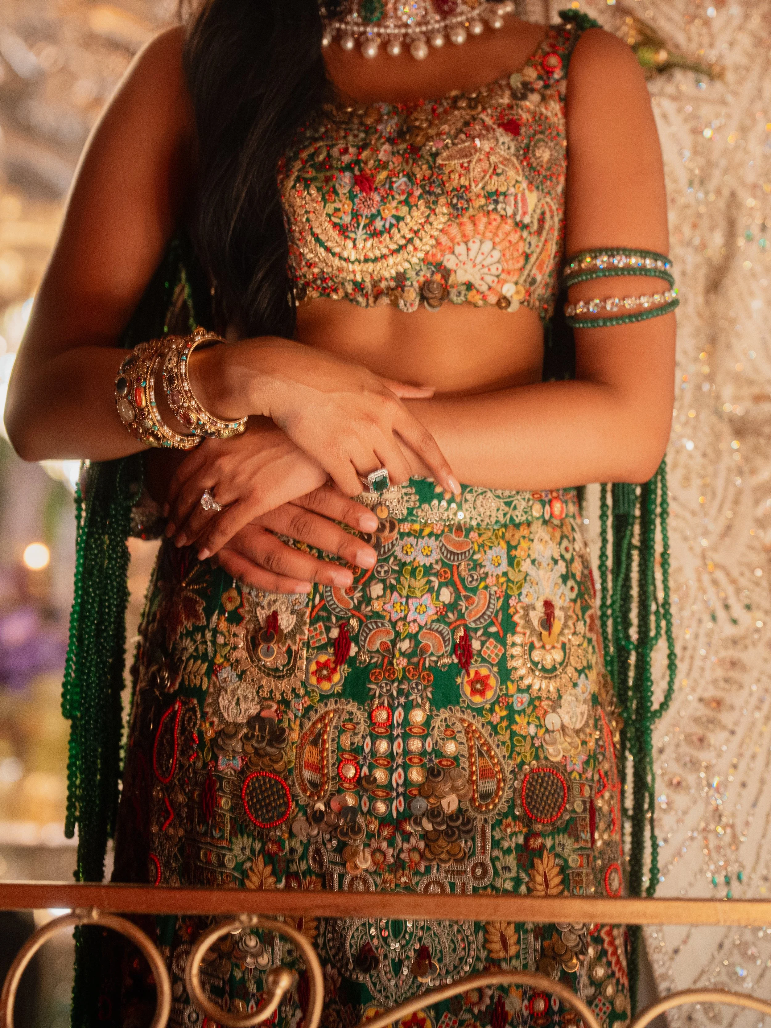 Bride and groom styled by wedding stylist Shreya Gupta Kedia